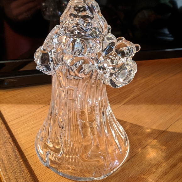 Mikasa vintage clear Crystal Santa Claus candle holder - Picture 2 of 6